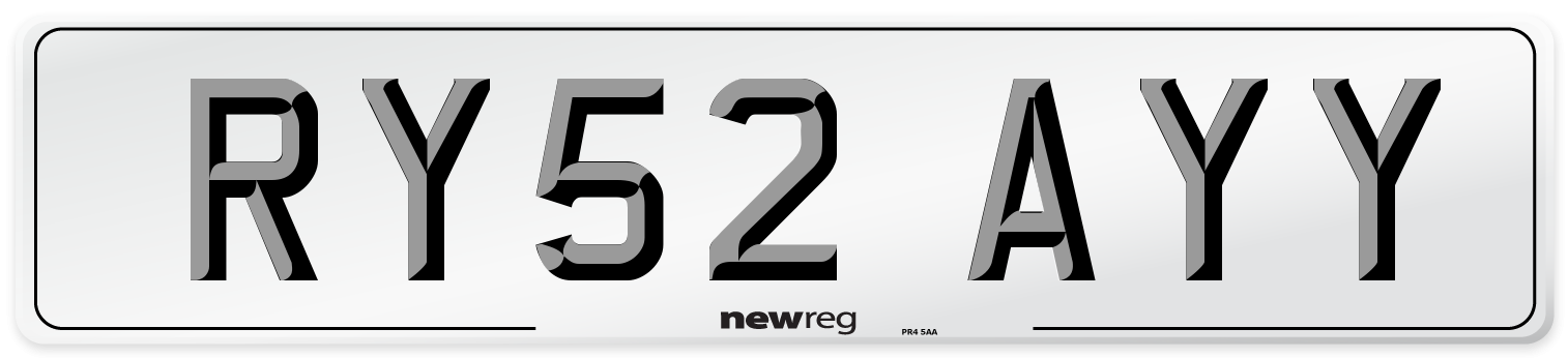 RY52 AYY Number Plate from New Reg